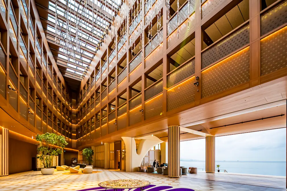 Interior of the building designed by Shigeru Ban