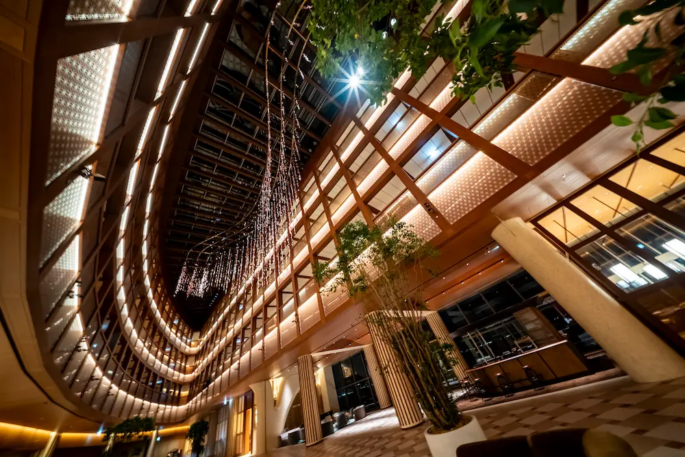 Interior of the building designed by Shigeru Ban